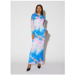 Somethingnew by Vero Moda Cloud Print Mesh Maxi Dress Medium